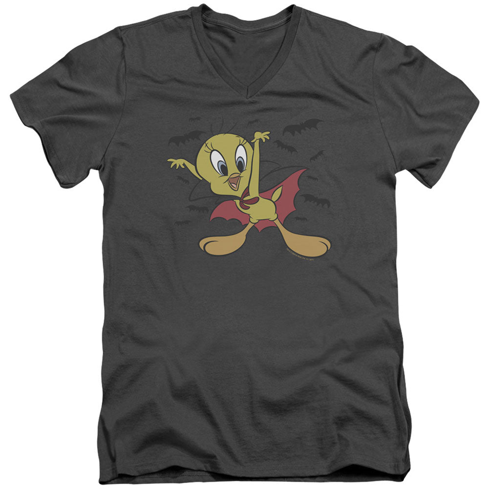 Looney Tunes Vampire Tweety Adult V-Neck Slim Fit T-shirt Front