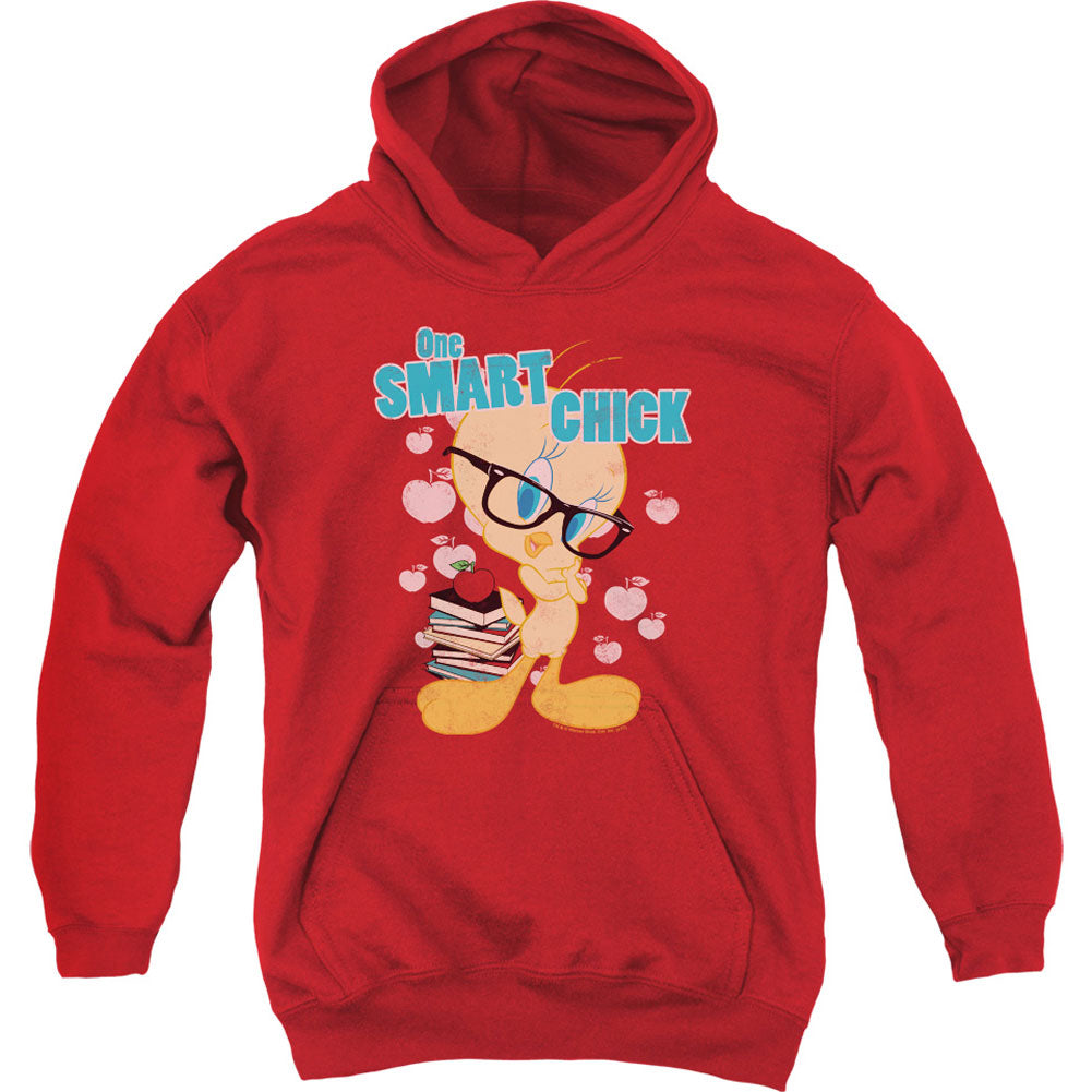 Looney Tunes One Smart Chick Youth 50% Poly Hooded Sweatshirt Front