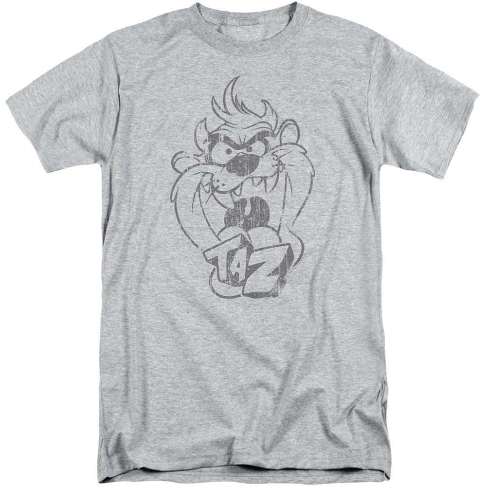 Looney Tunes Faded Taz Adult Tall T-shirt Tall Front