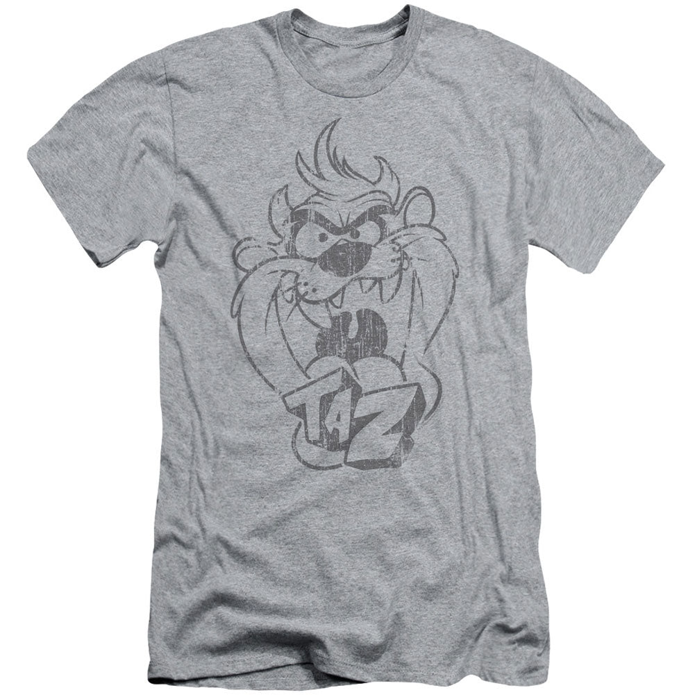 Looney Tunes Faded Taz Adult Slim Fit Slim Fit T-shirt Front