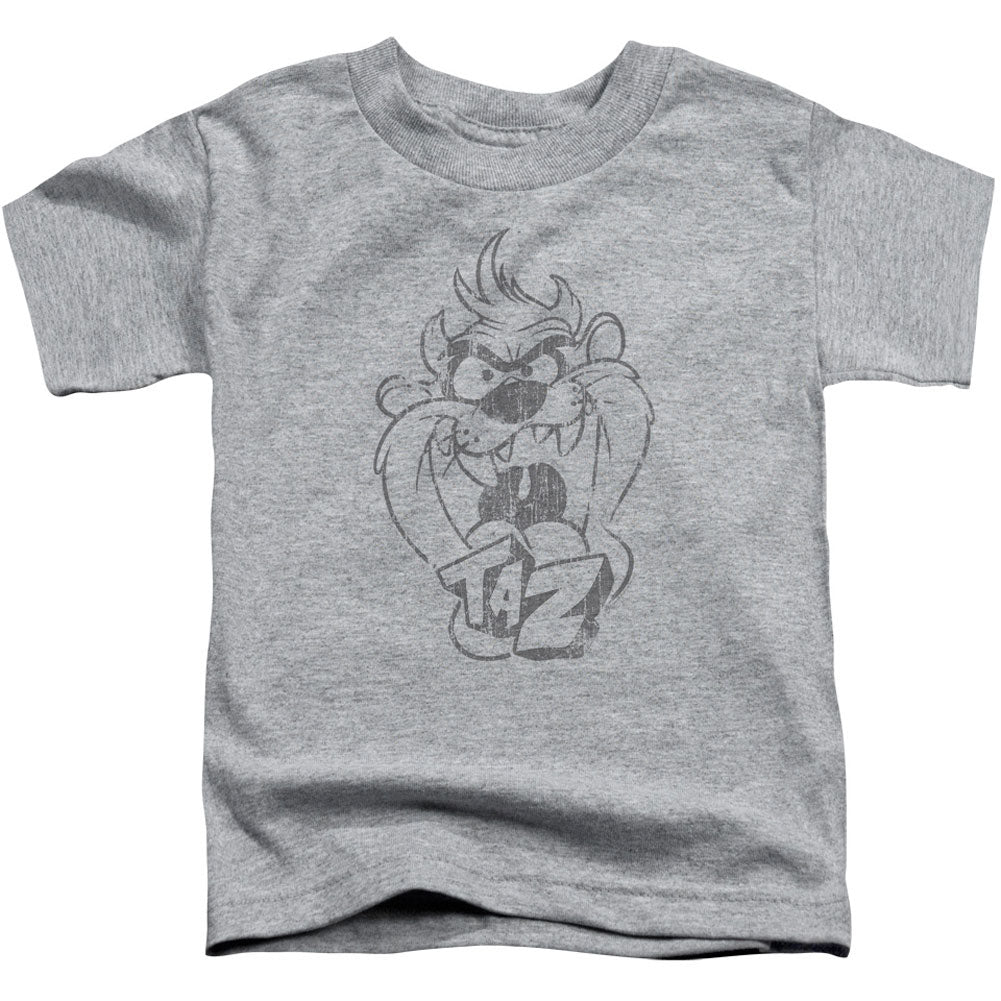 Looney Tunes Faded Taz Toddler Childrens T-shirt Front
