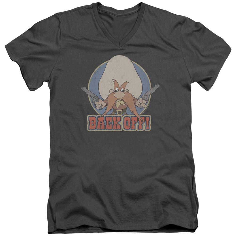 Looney Tunes I Said Back Off Adult V-Neck Slim Fit T-shirt Front