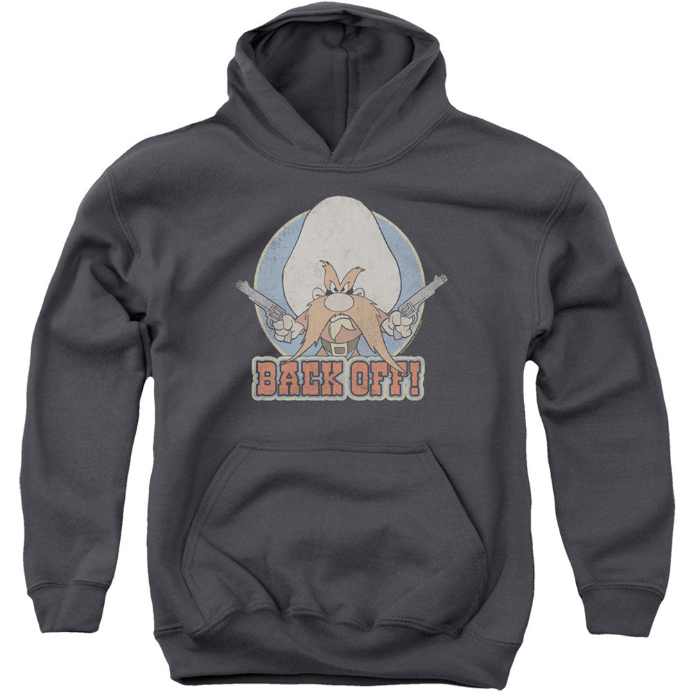 Looney Tunes I Said Back Off Youth 50% Poly Hooded Sweatshirt Front