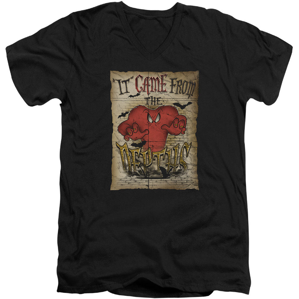 Looney Tunes The Depths Adult V-Neck Slim Fit T-shirt Front