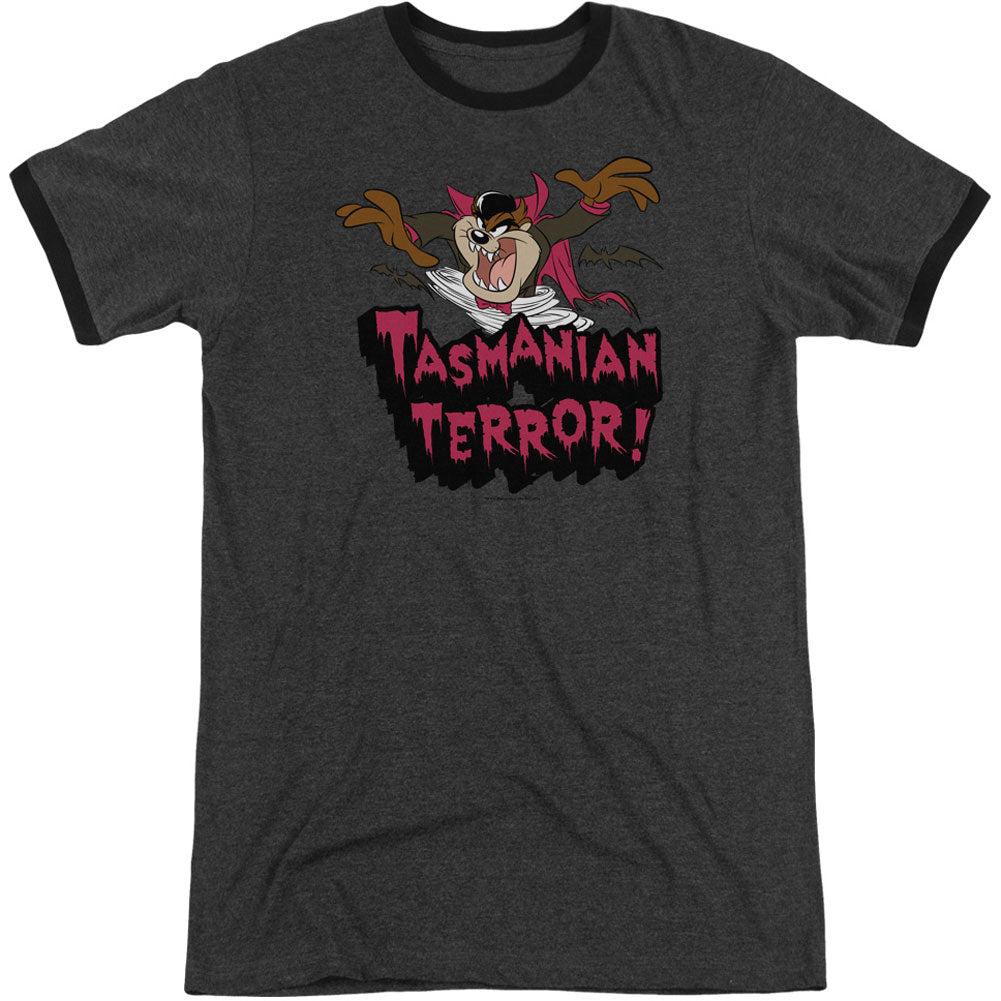 Looney Tunes Taz Terror Adult Ringer T-shirt Front