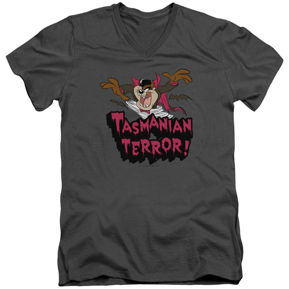 Looney Tunes Taz Terror Adult V-Neck Slim Fit T-shirt Front