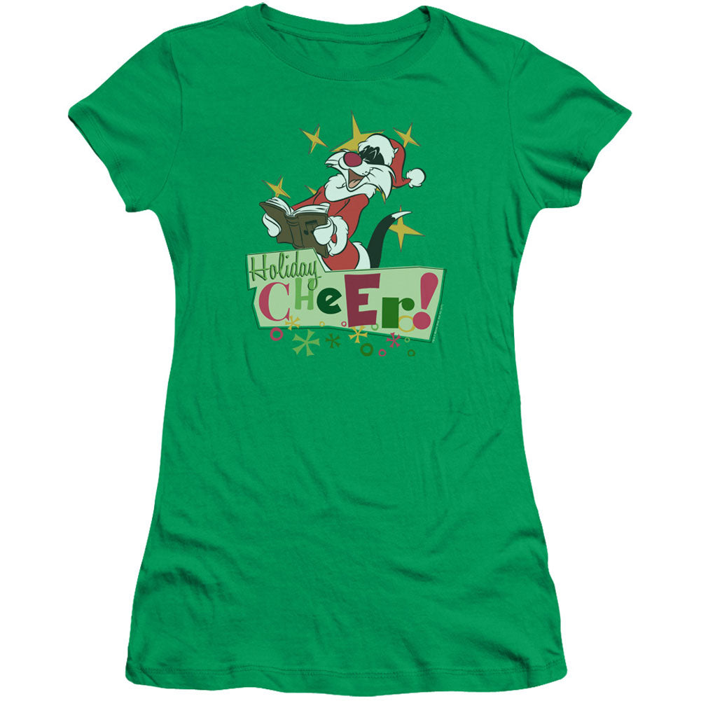 Looney Tunes Cheer Sylvester Cap Sleeve Junior Top Front