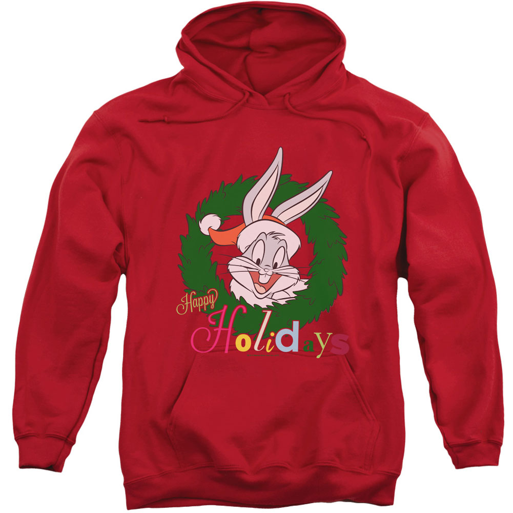 Looney Tunes Holiday Bunny Adult 25% Poly Hooded Sweatshirt Front