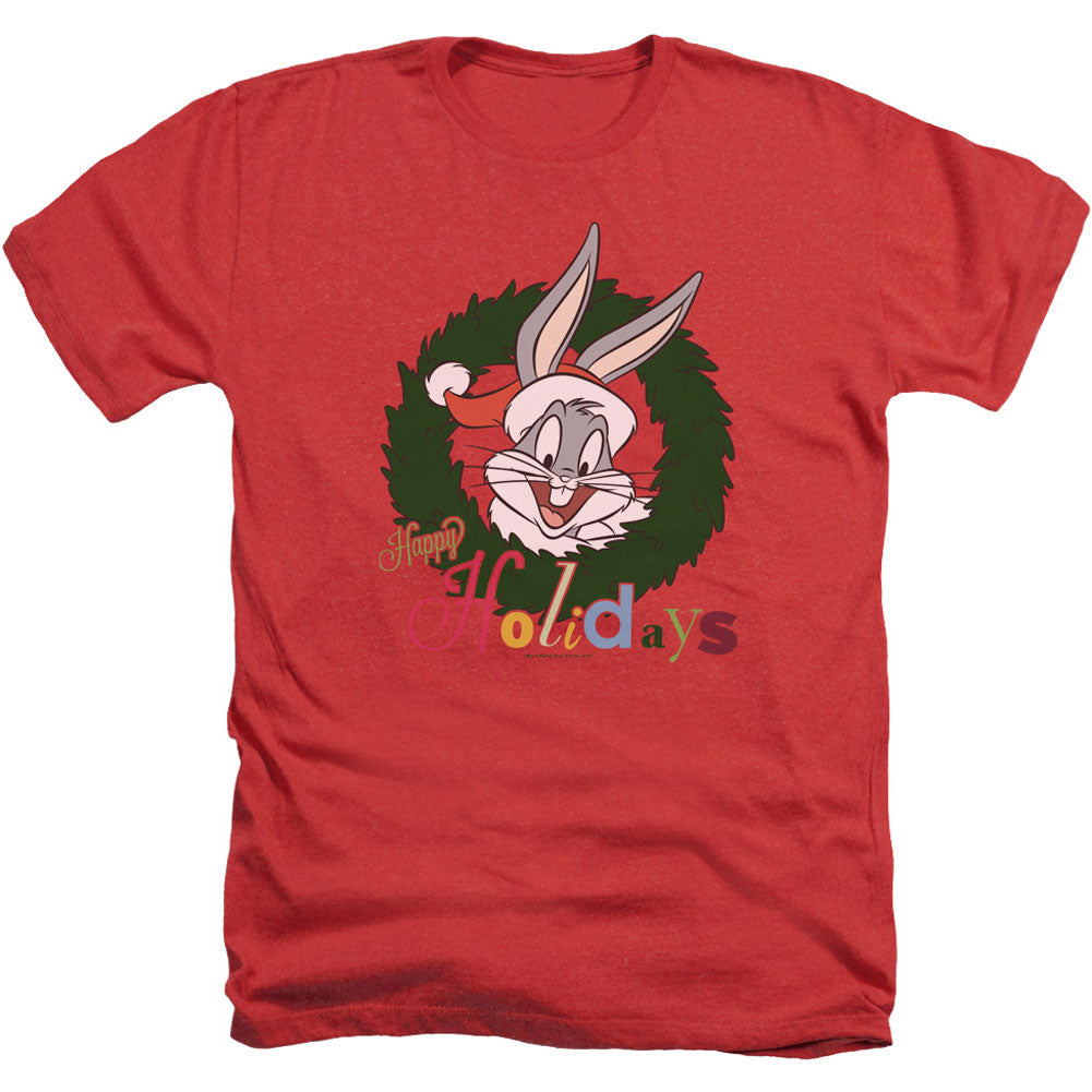 Looney Tunes Holiday Bunny Adult Heather 40% Poly T-shirt Front