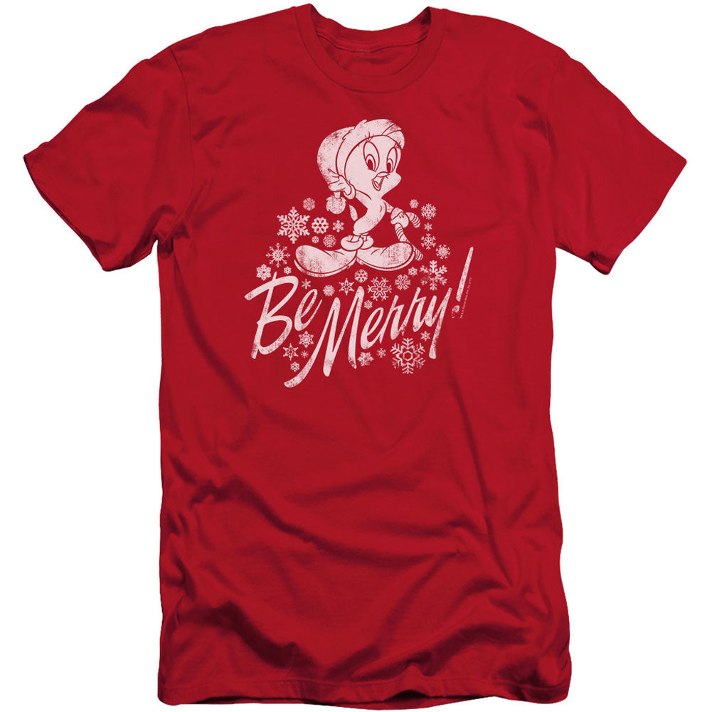 Looney Tunes Merry Tweety Adult Slim Fit Slim Fit T-shirt Front