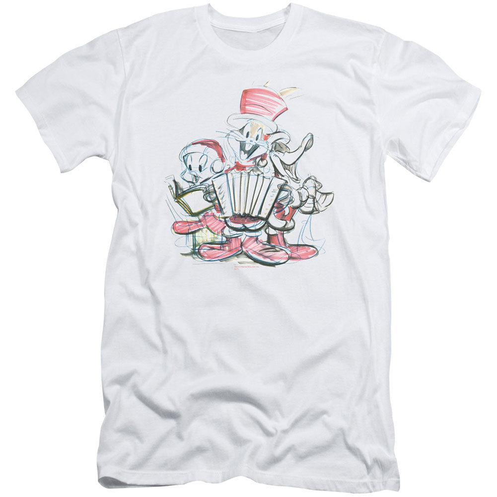 Looney Tunes Holiday Sketch Adult Slim Fit Slim Fit T-shirt Front