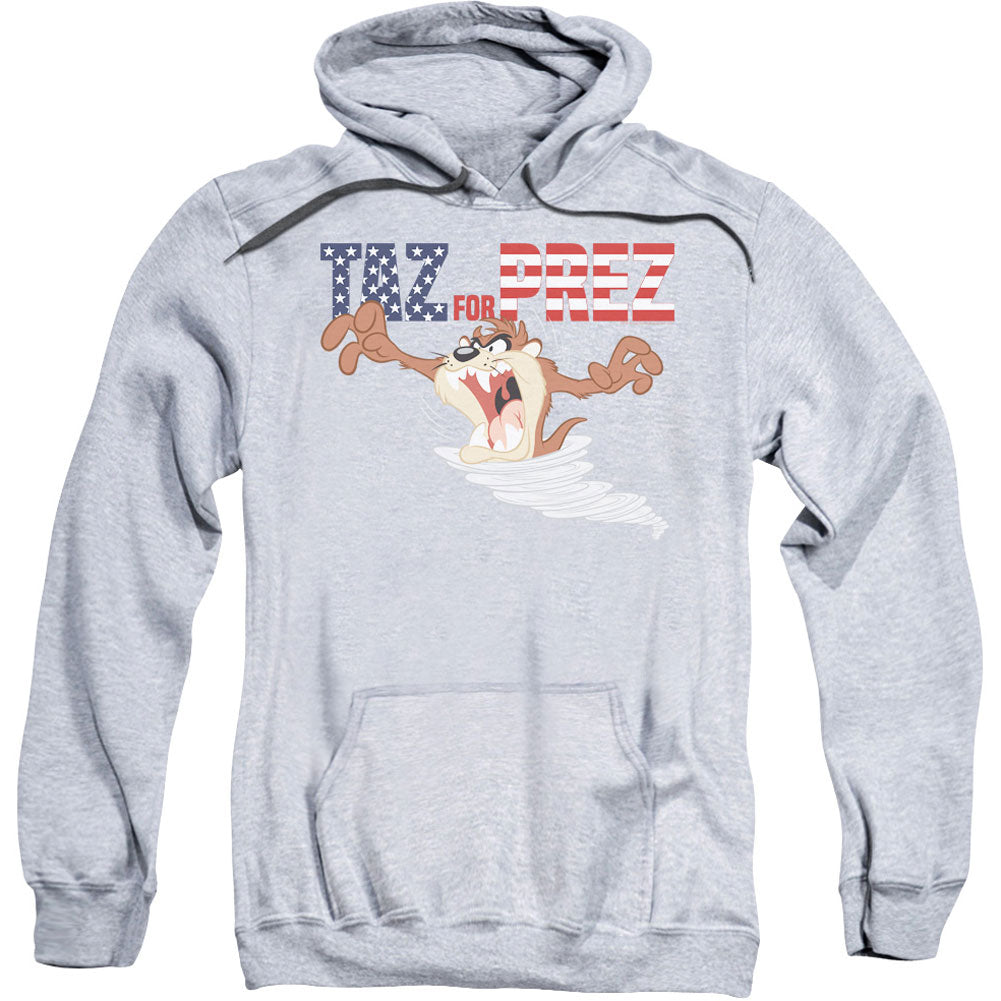 Looney Tunes Taz For Prez 3 Adult 25% Poly Hooded Sweatshirt Front
