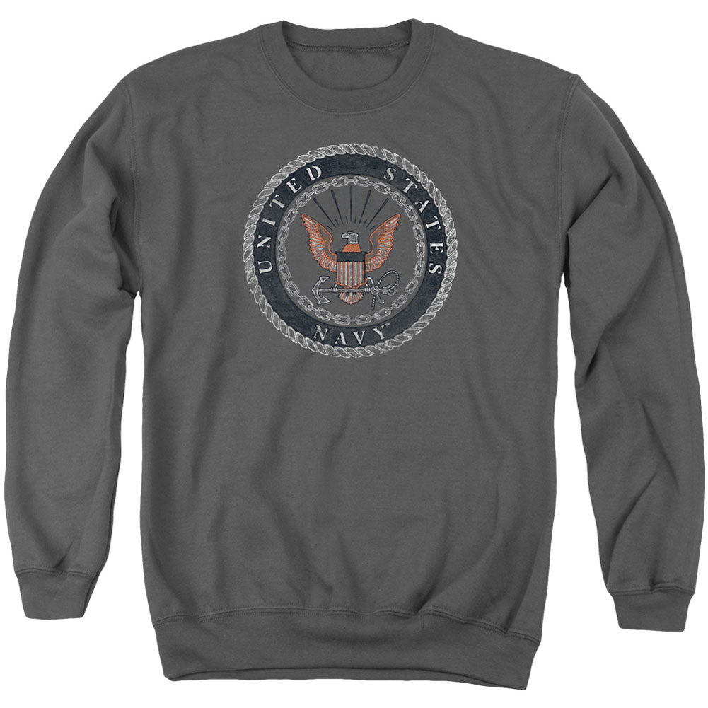 Navy Rough Emblem Adult Sweatshirt Front