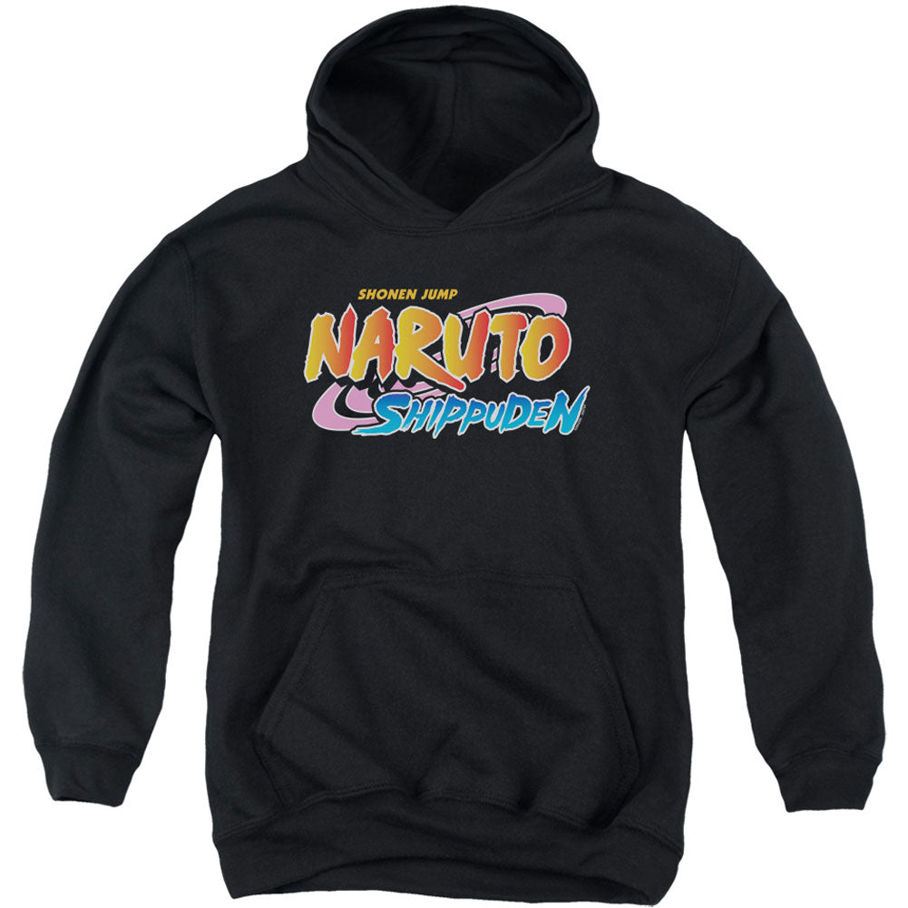 Naruto Logo Youth 50% Poly Hooded Sweatshirt Front