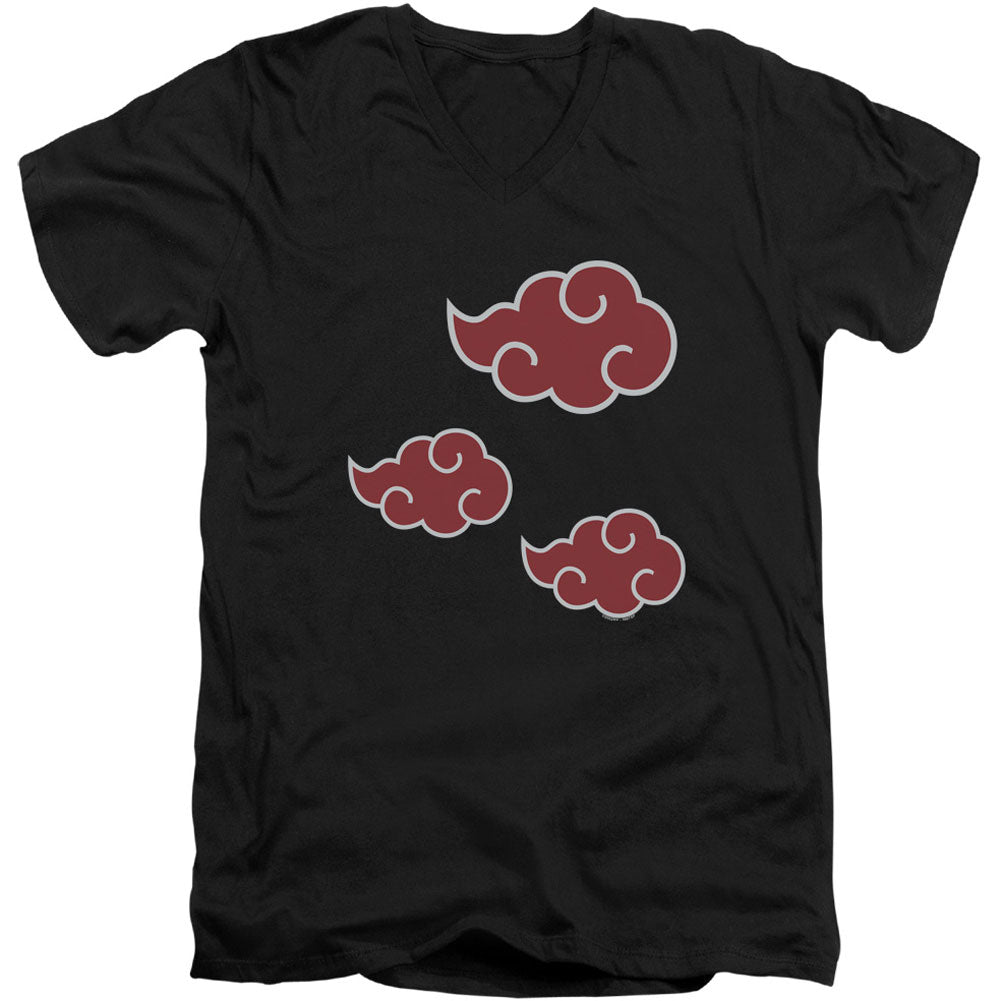 Naruto Akatsuki Clouds Adult V-Neck Slim Fit T-shirt Front