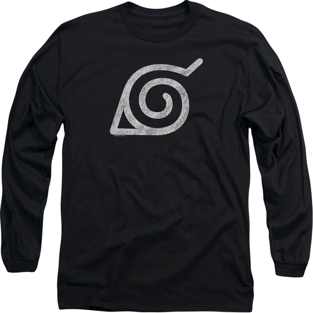 Naruto Distressed Leaves Symbol Long Sleeve Front
