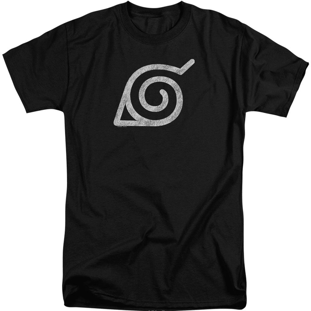 Naruto Distressed Leaves Symbol Adult Tall T-shirt Tall Front