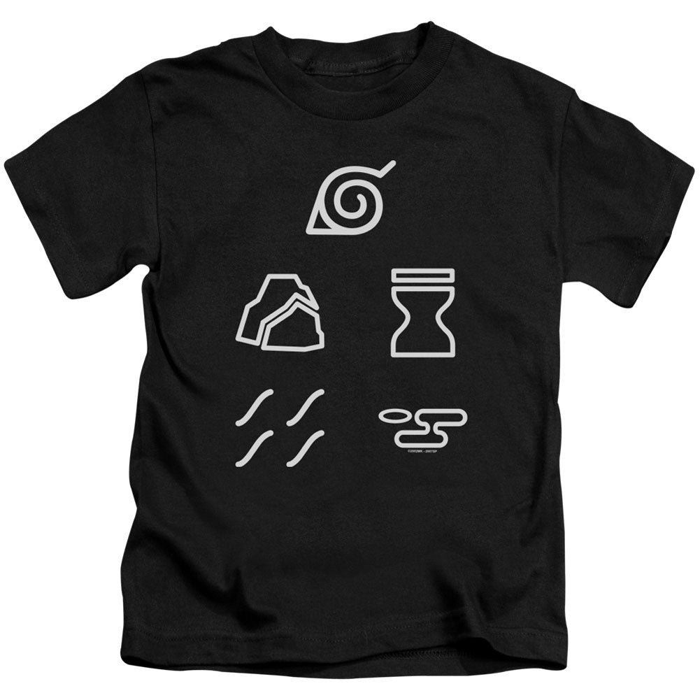 Naruto Village Symbols Juvenile Childrens T-shirt Front