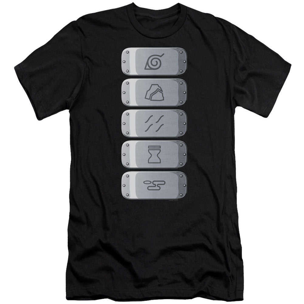 Naruto Village Headbands Premium Canvas Brand Slim Fit T-shirt Front
