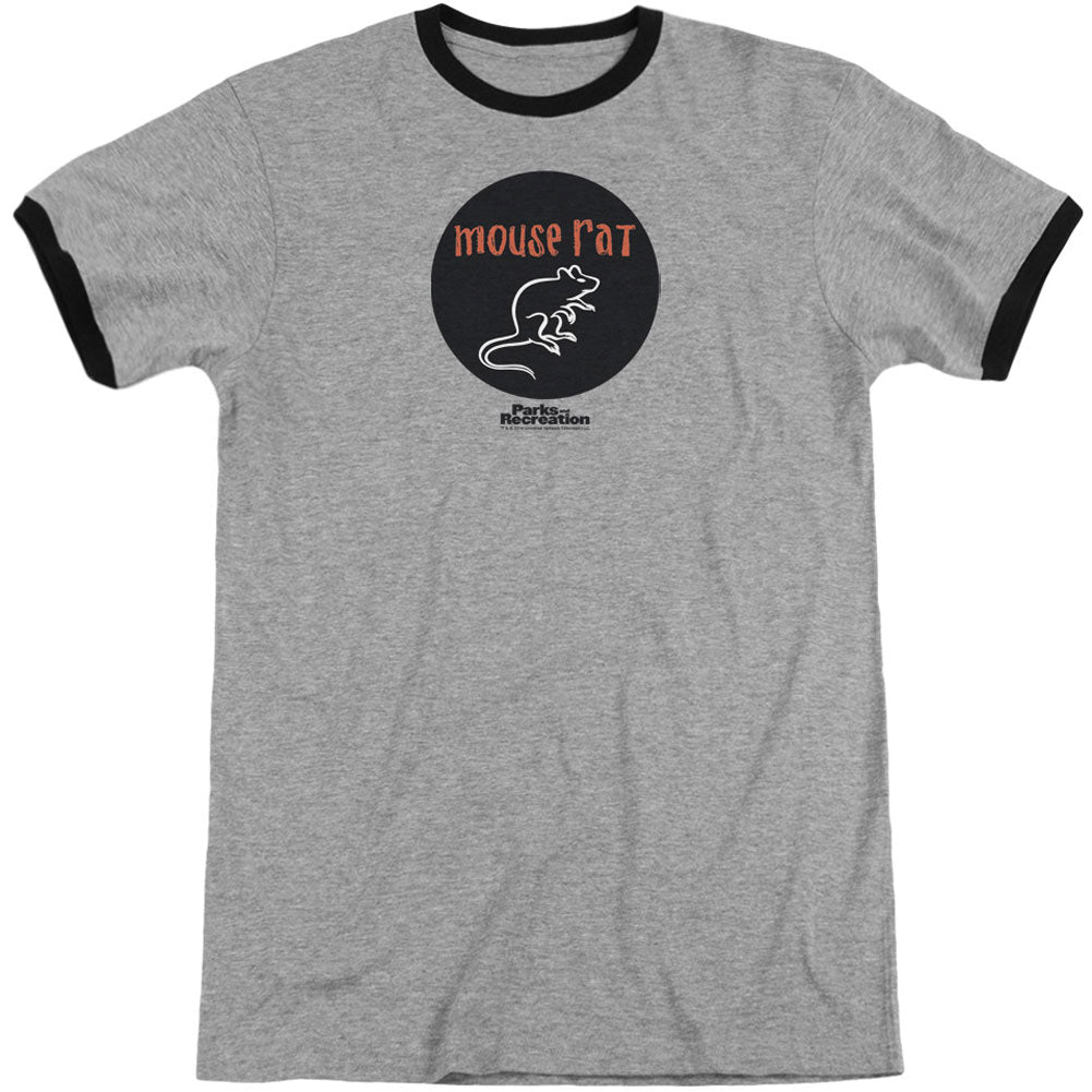 Parks And Recreation Mouse Rat Circle Adult Ringer T-shirt Front