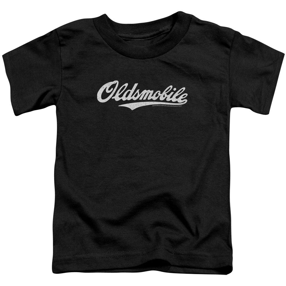 Oldsmobile Cursive Logo Toddler Childrens T-shirt Front