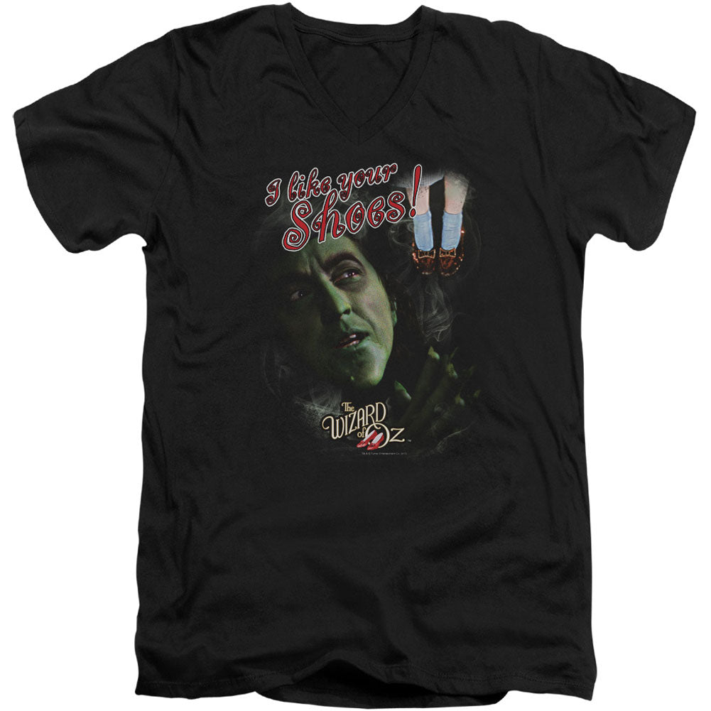 Wizard Of Oz I Like Your Shoes Adult V-Neck Slim Fit T-shirt Front