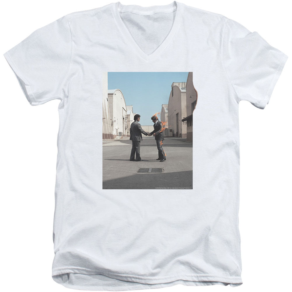Pink Floyd Wish You Were Here Adult V-Neck Slim Fit T-shirt Front