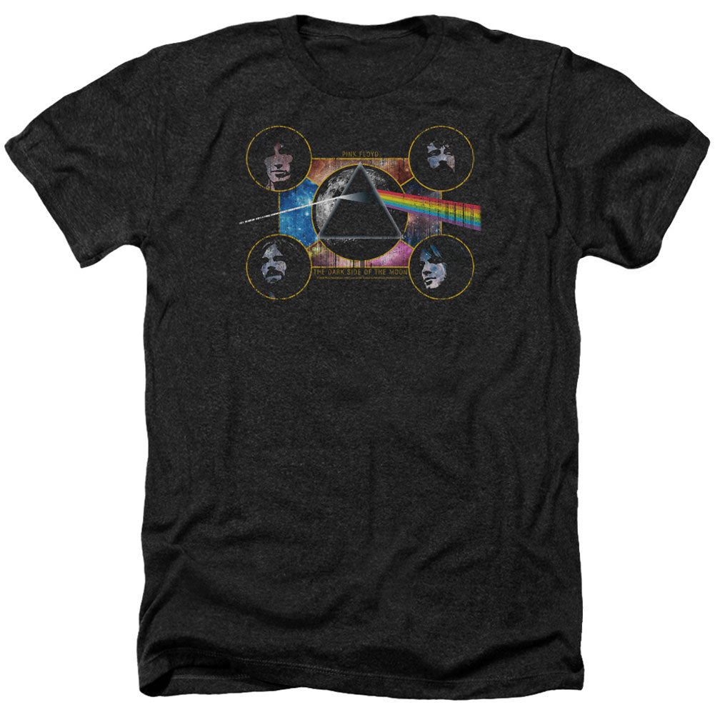 Pink Floyd Dark Side Heads Adult Heather 40% Poly T-shirt Front