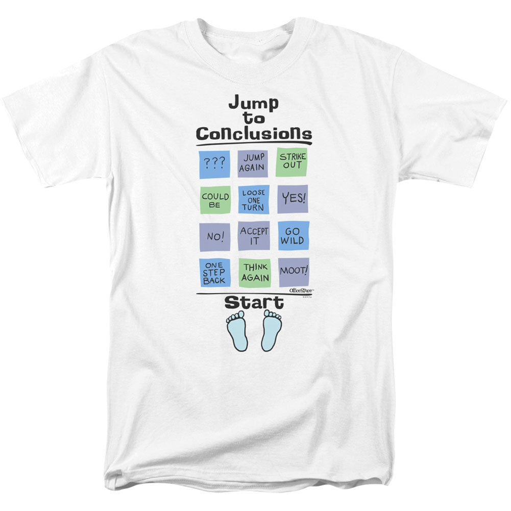 Office Space Jump To Conclusions Adult T-shirt Front