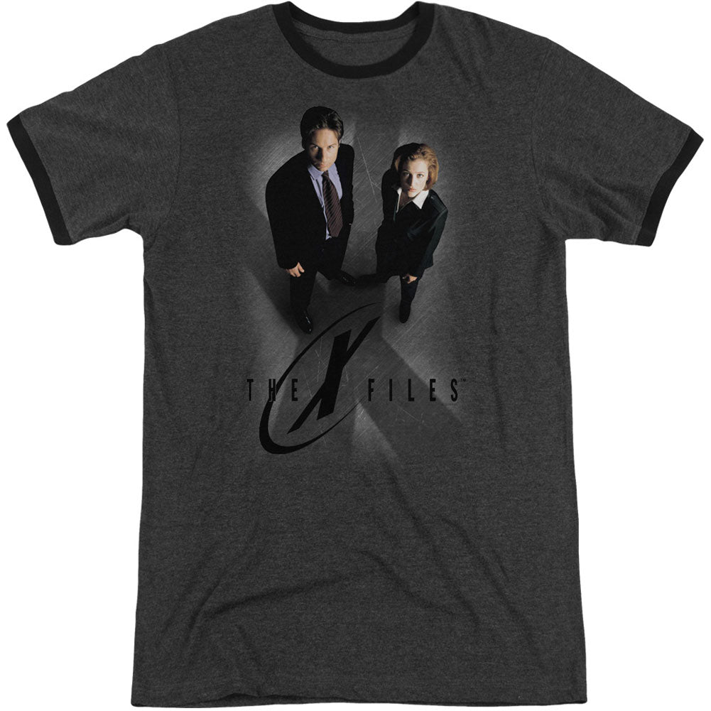 X Files X Marks The Spot Adult Ringer T-shirt Front