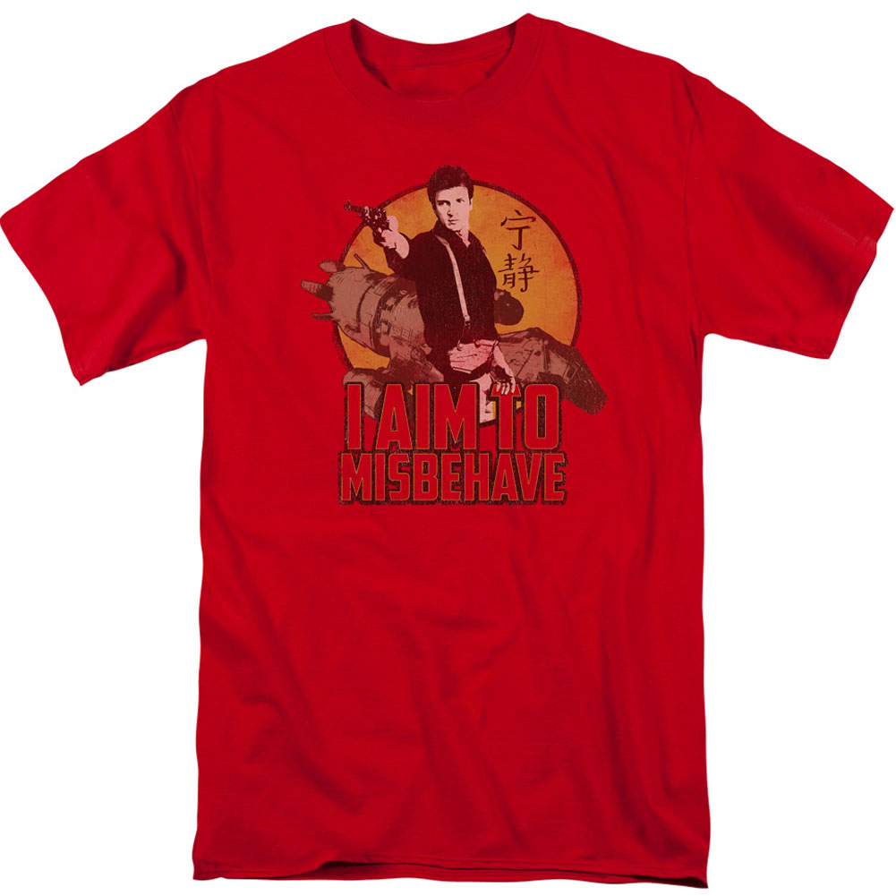 Firefly I Aim To Misbehave Adult T-shirt Front