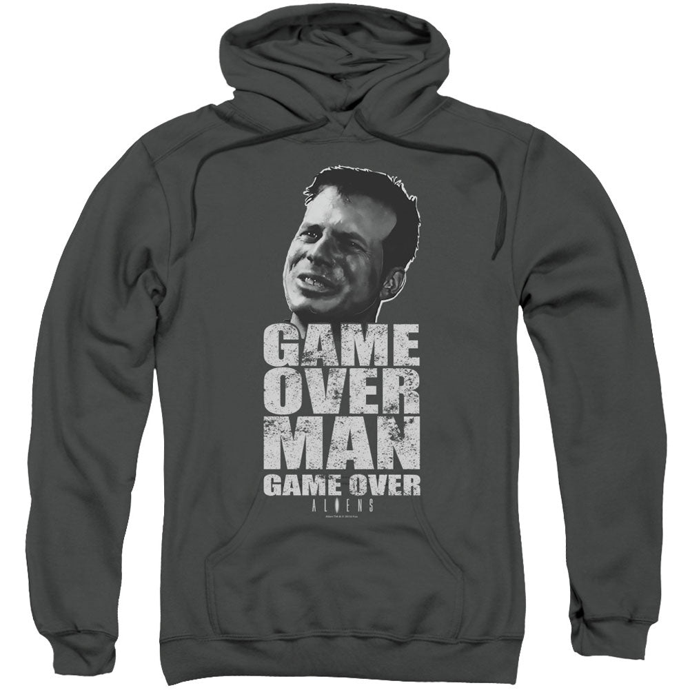 Alien Game Over Man Adult 25% Poly Hooded Sweatshirt Front