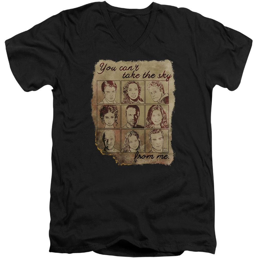 Firefly Burned Poster Adult V-Neck Slim Fit T-shirt Front
