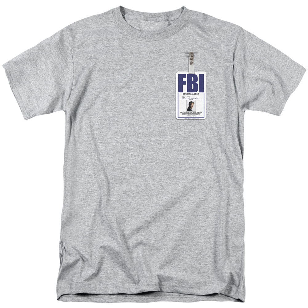 X Files Mulder Badge Adult T-shirt Front