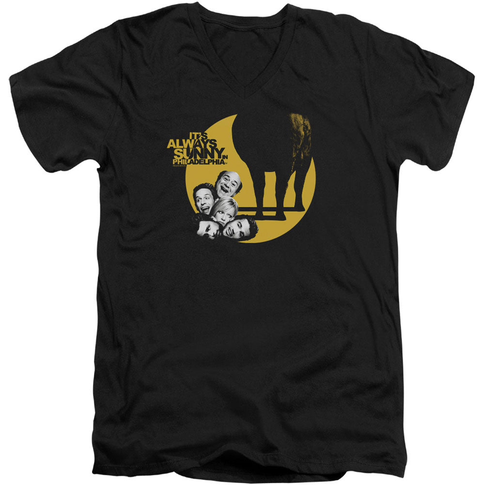Its Always Sunny In Philadelphia Pile Adult V-Neck Slim Fit T-shirt Front