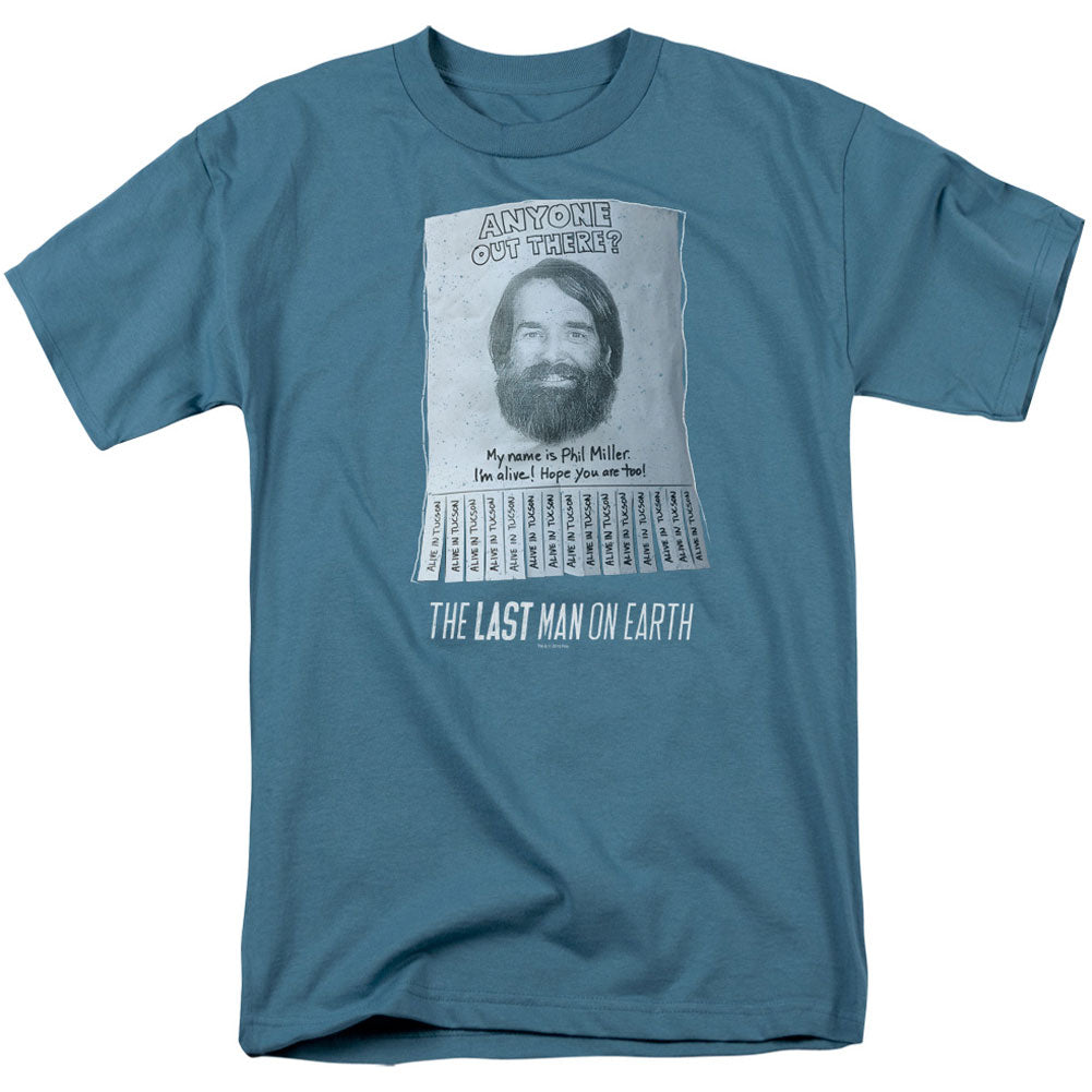 Last Man On Earth Anyone Out There Adult T-shirt Front