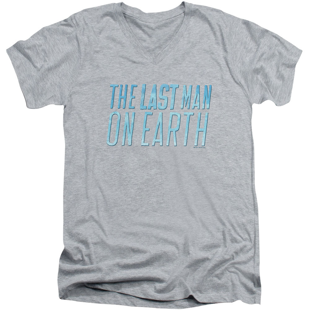 Last Man On Earth Logo Adult V-Neck Slim Fit T-shirt Front