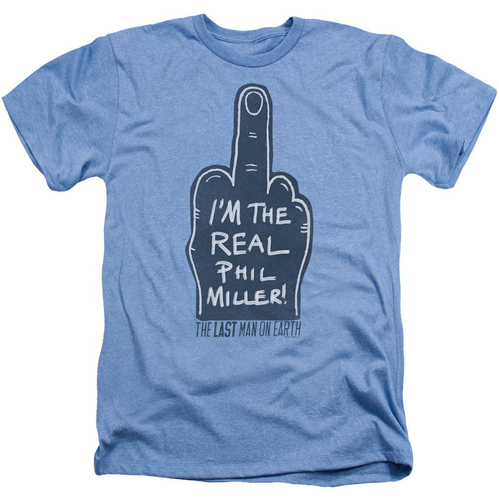 Last Man On Earth Real Phil Adult Heather 40% Poly T-shirt Front