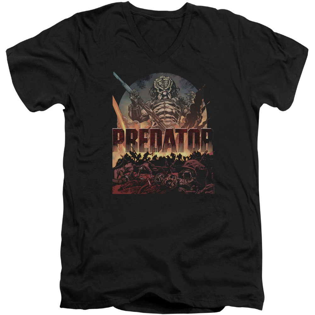 Predator Battle Adult V-Neck Slim Fit T-shirt Front