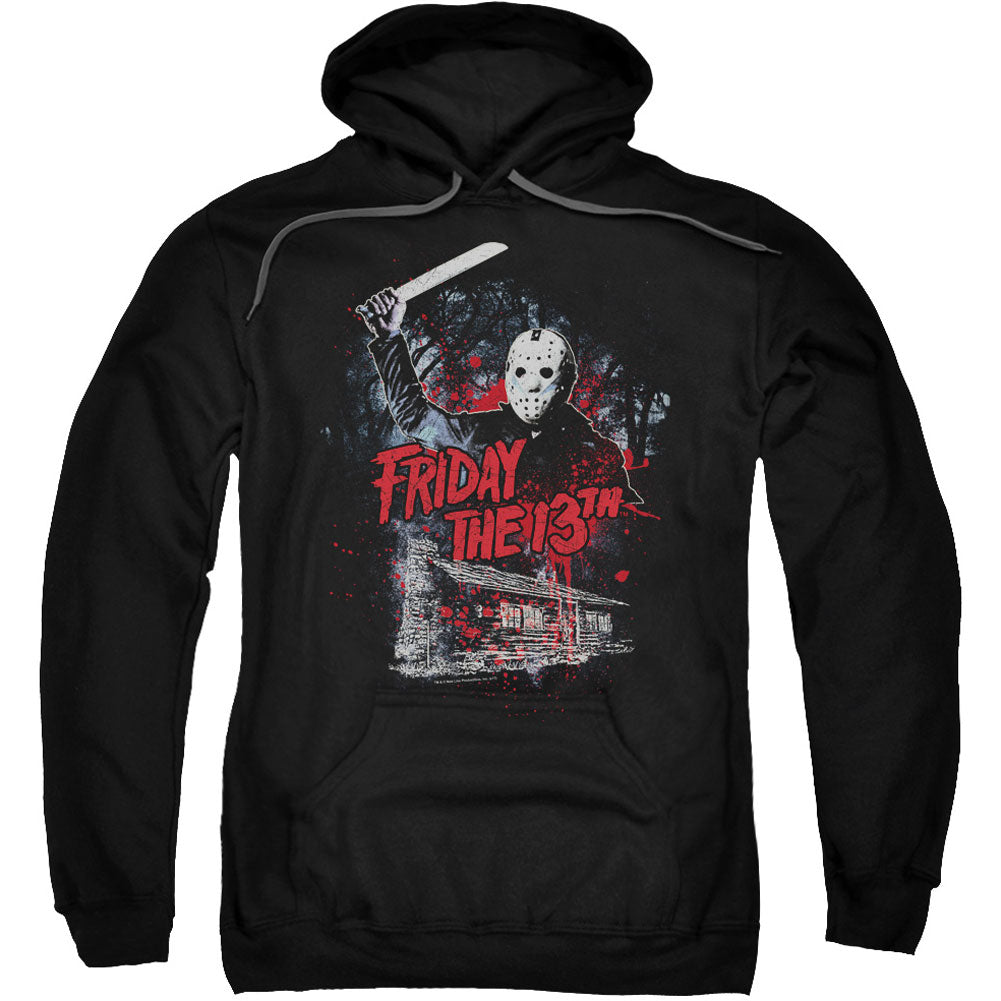 Friday The 13th Cabin Adult 25% Poly Hooded Sweatshirt Front