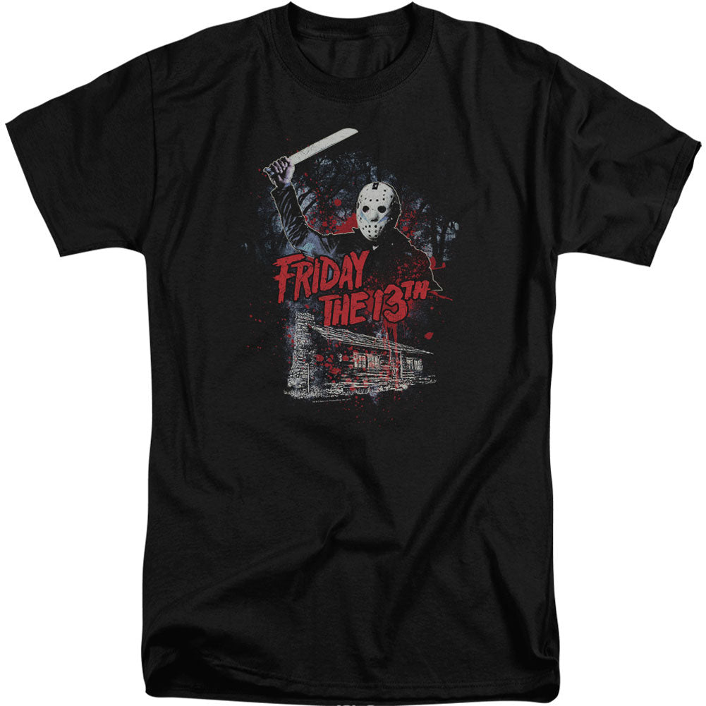 Friday The 13th Cabin Adult Tall T-shirt Tall Front