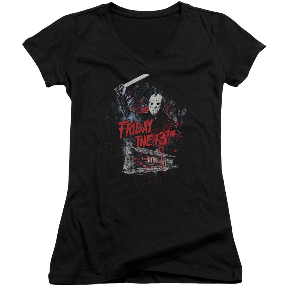 Friday The 13th Cabin V-Neck Junior Top Front