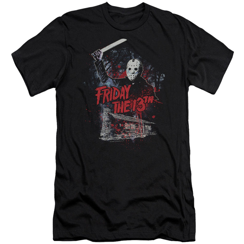 Friday The 13th Cabin Adult Slim Fit Slim Fit T-shirt Front
