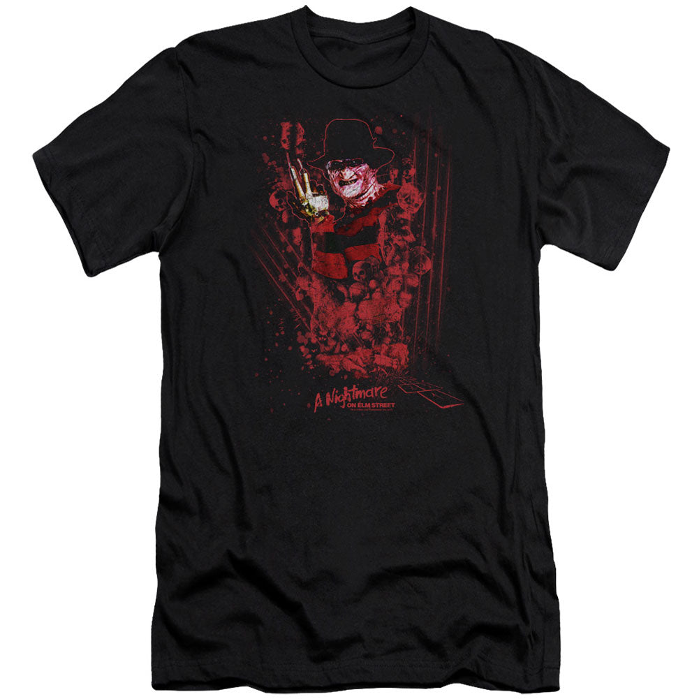 Nightmare On Elm Street One Two Freddys Coming For You Premium Canvas Brand Slim Fit T-shirt Front