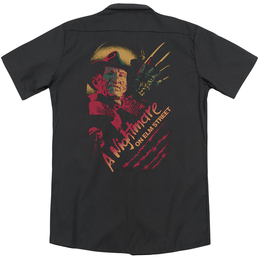 Nightmare On Elm Street Freddy Claws (Back Print) Workshirt Back
