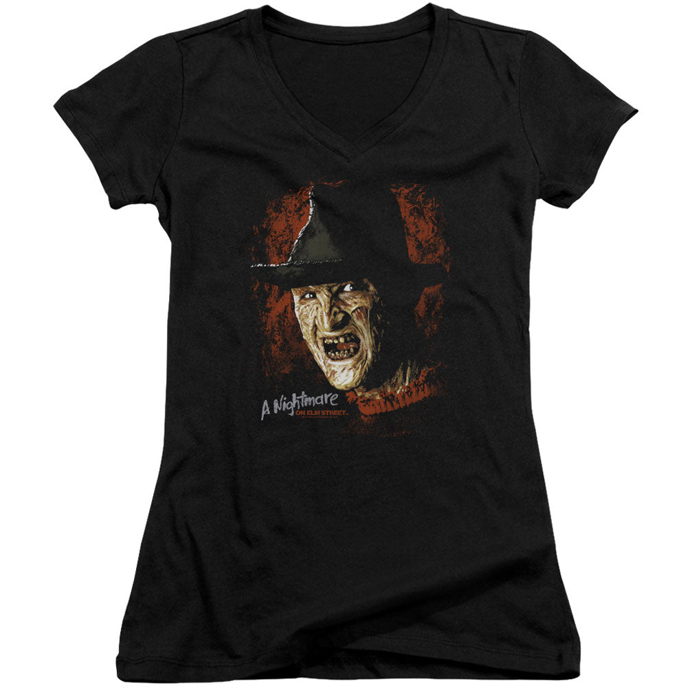 Nightmare On Elm Street Worst Nightmare V-Neck Junior Top Front