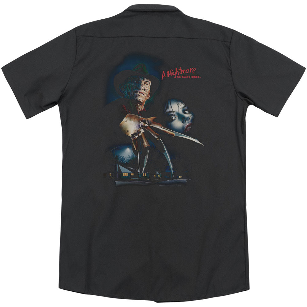 Nightmare On Elm Street Elm Street Poster (Back Print) Workshirt Back