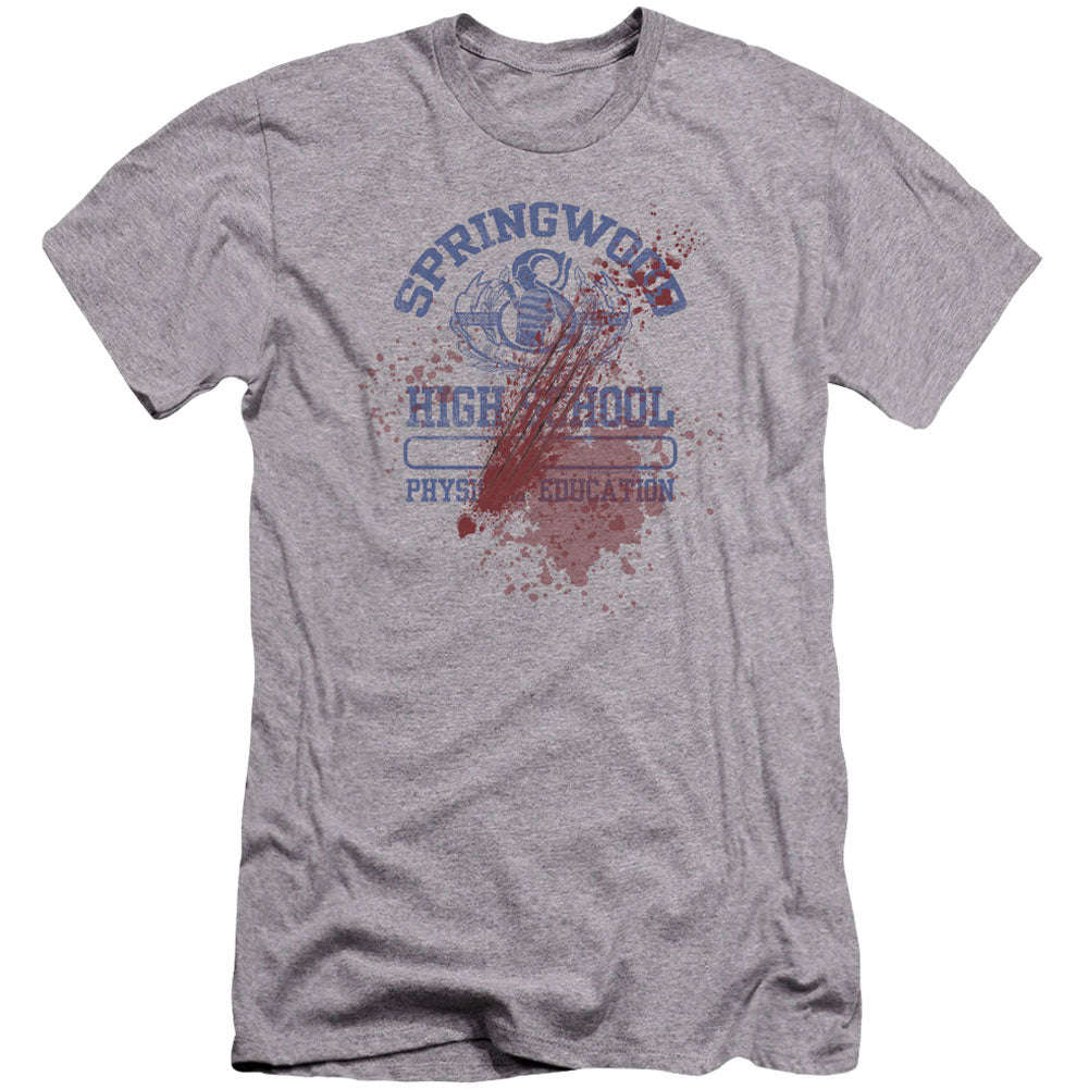 Nightmare On Elm Street Springwood High Victim Premium Canvas Brand Slim Fit T-shirt Front