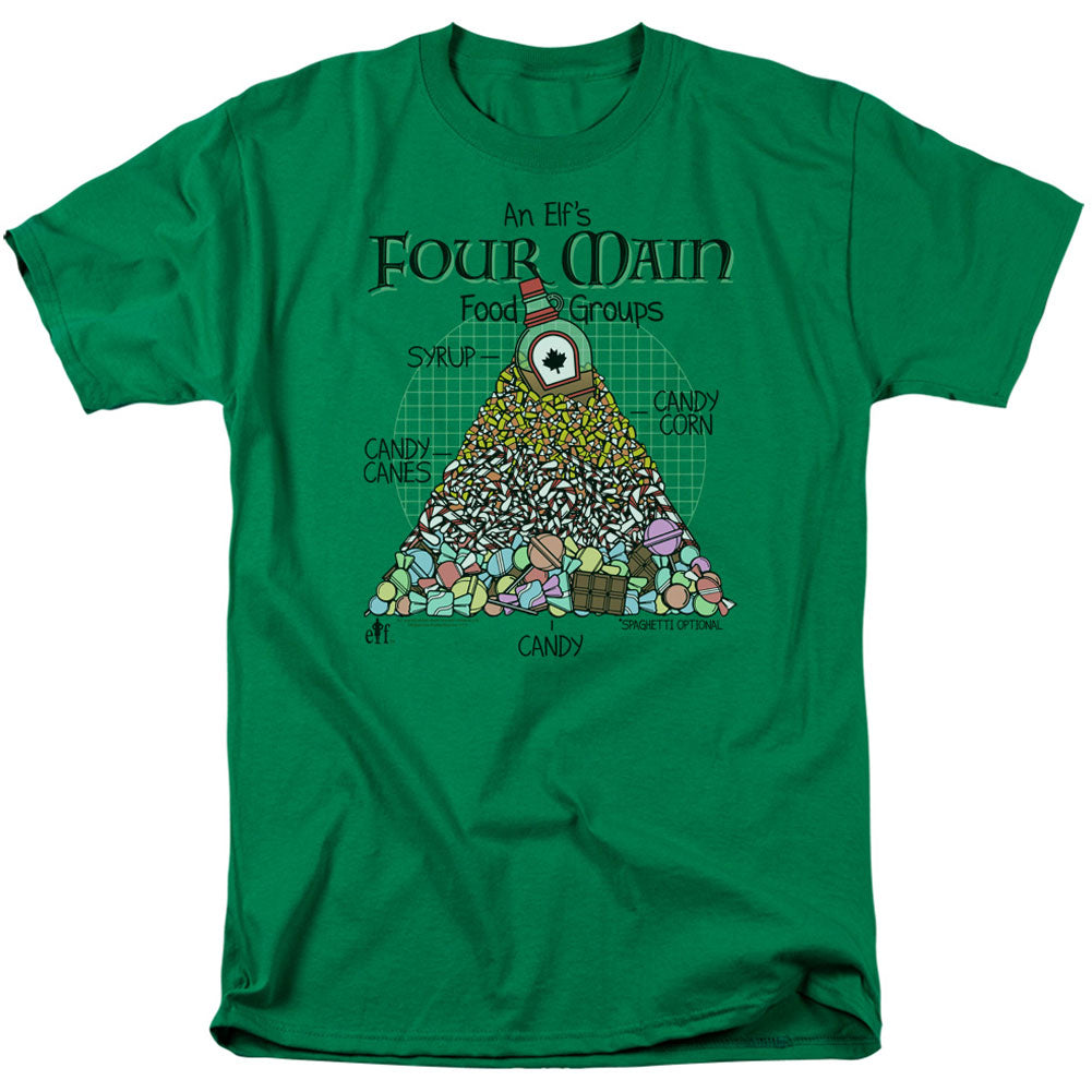 Elf Food Pyramid Adult T-shirt Front