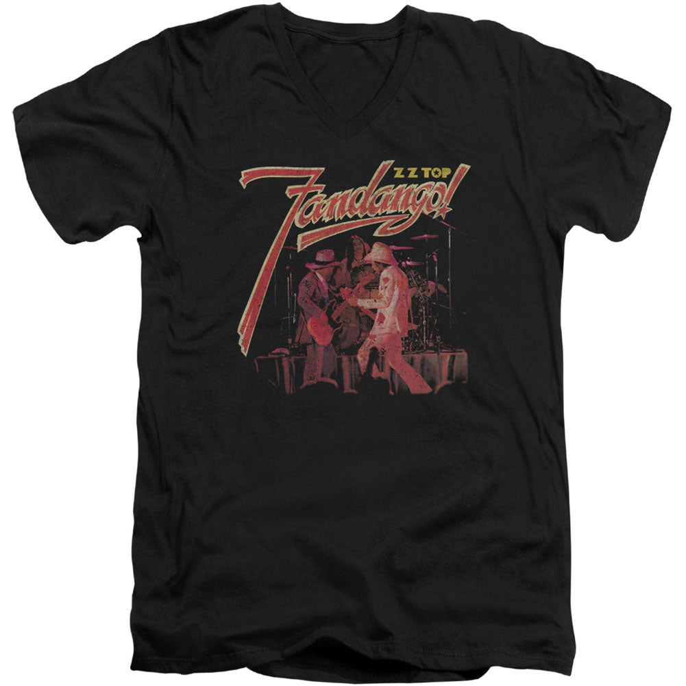 ZZ Top Fandango Adult V-Neck Slim Fit T-shirt Front